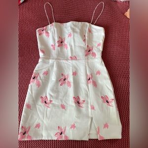 Hello Molly White Floral Mini Dress Size M